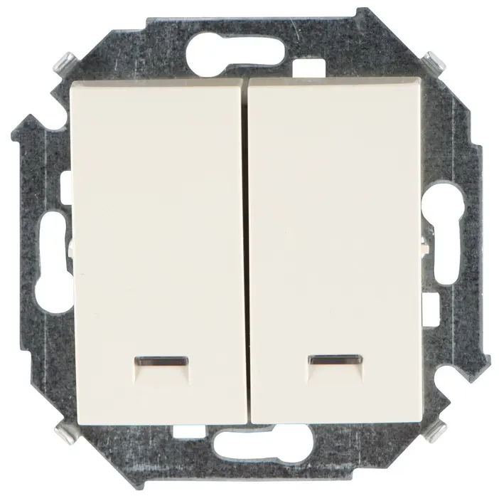 Simon15 անջատիչ 2 տեղ լույսով փղոսկր (1/20)