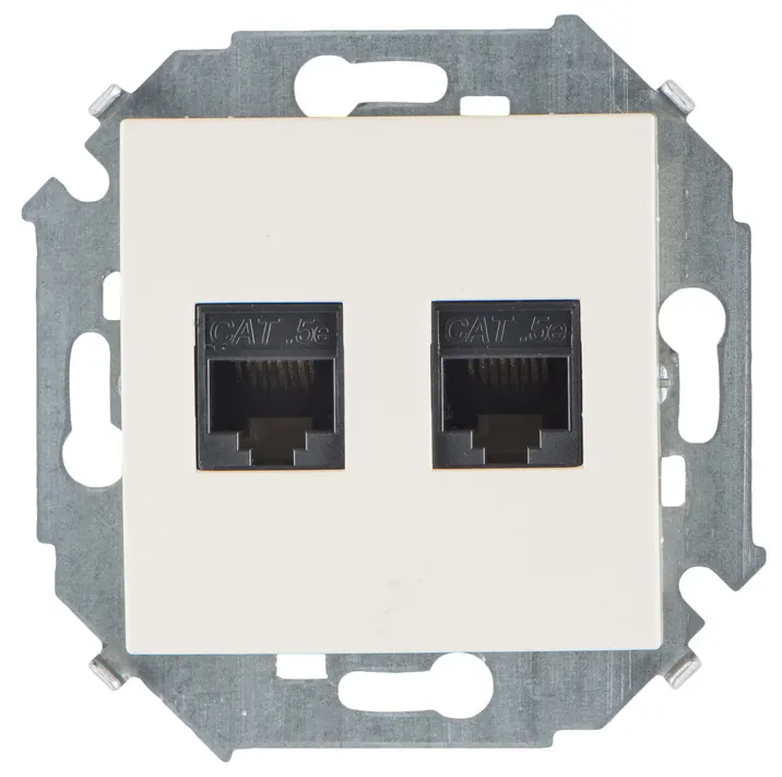 Simon15 վարդակ համակարգչի 2 տեղ փղոսկր RJ45кат.5e (1/20)