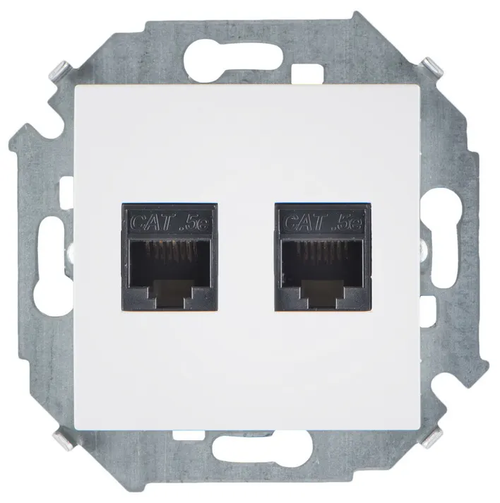 Simon15 վարդակ համակարգչի 2 տեղ սպիտակ RJ45кат.5e (1/20)