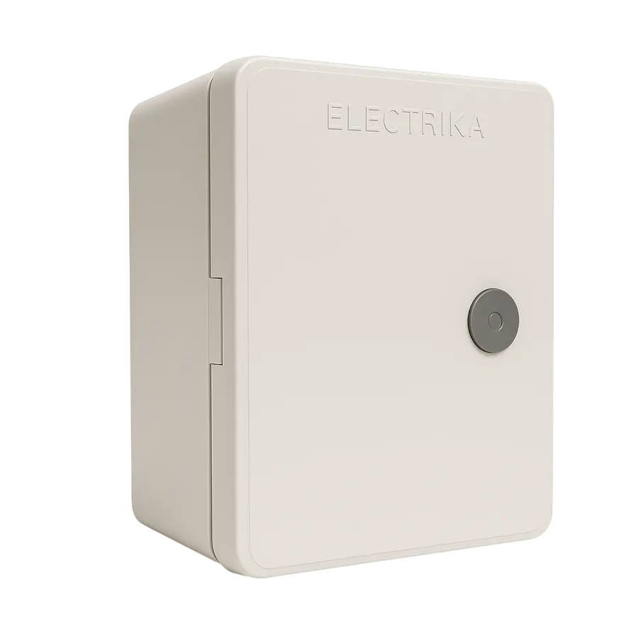 Electrica պլաստմասե արկղ բանալիով 300x200x160մմ մոխրագույն