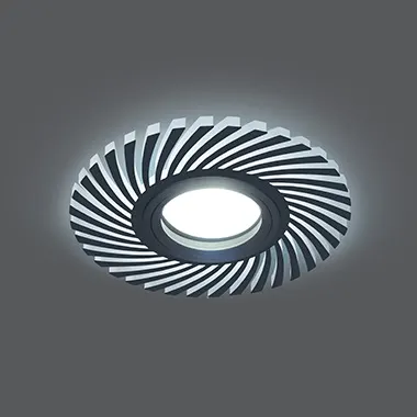 Gauss շրջանակ Backlight 3W 4000K կլոր սև MR16
