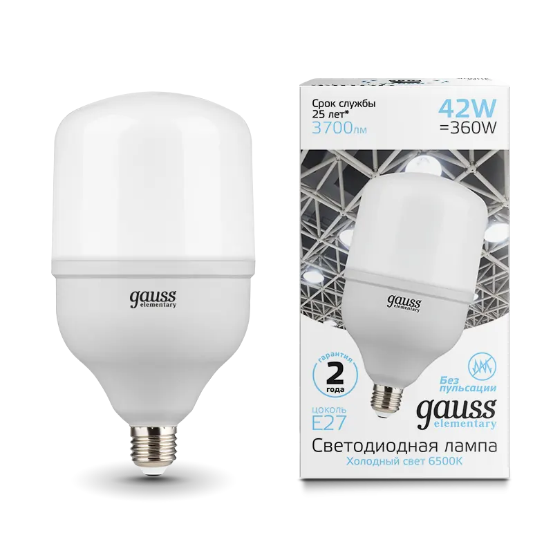 Gauss լամպ E27 Elementary T120 42W 6500K 3700Lm 1/12