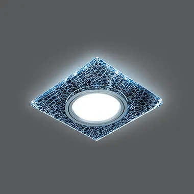 Gauss շրջանակ Backlight 3W 4100K քառակուսի սև/արծաթ/քրոմ MR16