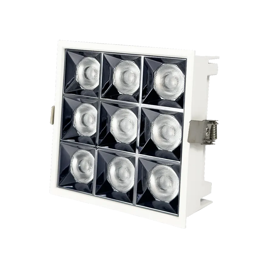 Electrica (RL) լուսատու ներկառուցվող 27W 3000K քառակուսի արծաթ/սպիտակ