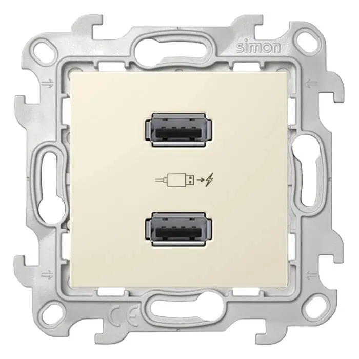 Simon24 լիցքավորիչ 2 տեղ փղոսկր 2хUSB 2.4A (1/1)