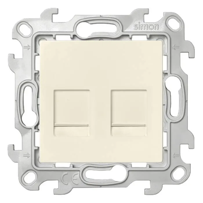 Simon24 վարդակ համակարգչի 2 տեղ փղոսկր 2хRJ45 Cat 6 (1/10)