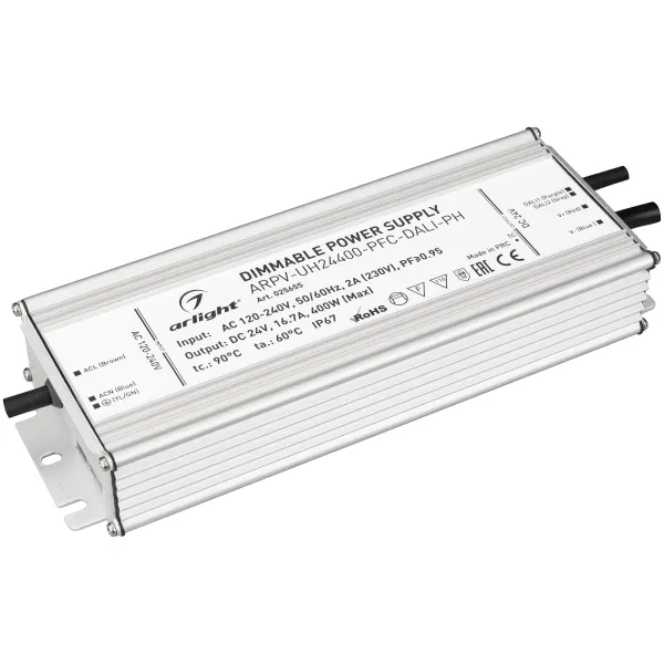 Arlight 24V սնուցման բլոկ 400W 16․7A (251x90x41․5մմ) դիմմեր հերմետիկ