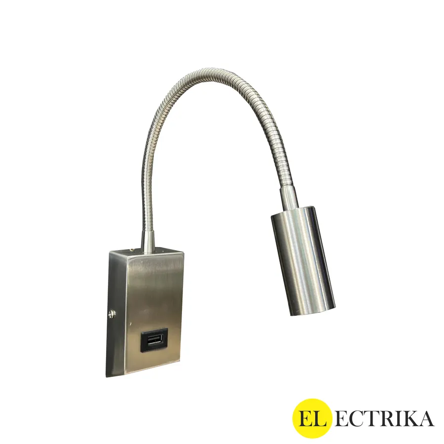 Electrica լուսատու արտաքին USB 3W 3000K քրոմ անջատիչով IP20 ճկուն