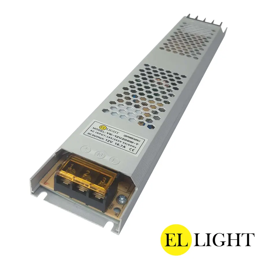 Ellight 12V սնուցման բլոկ 200W 16․7A (306x52x21մմ)