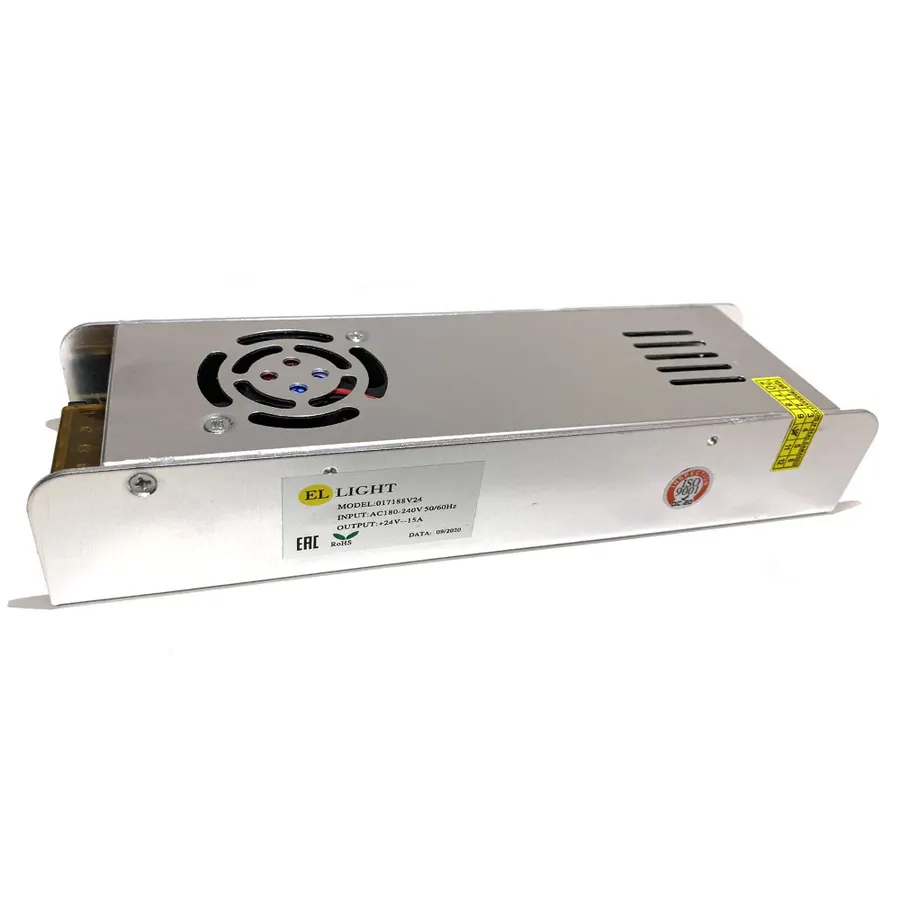 Ellight 24V սնուցման բլոկ 360W 15A (223x68x42մմ)