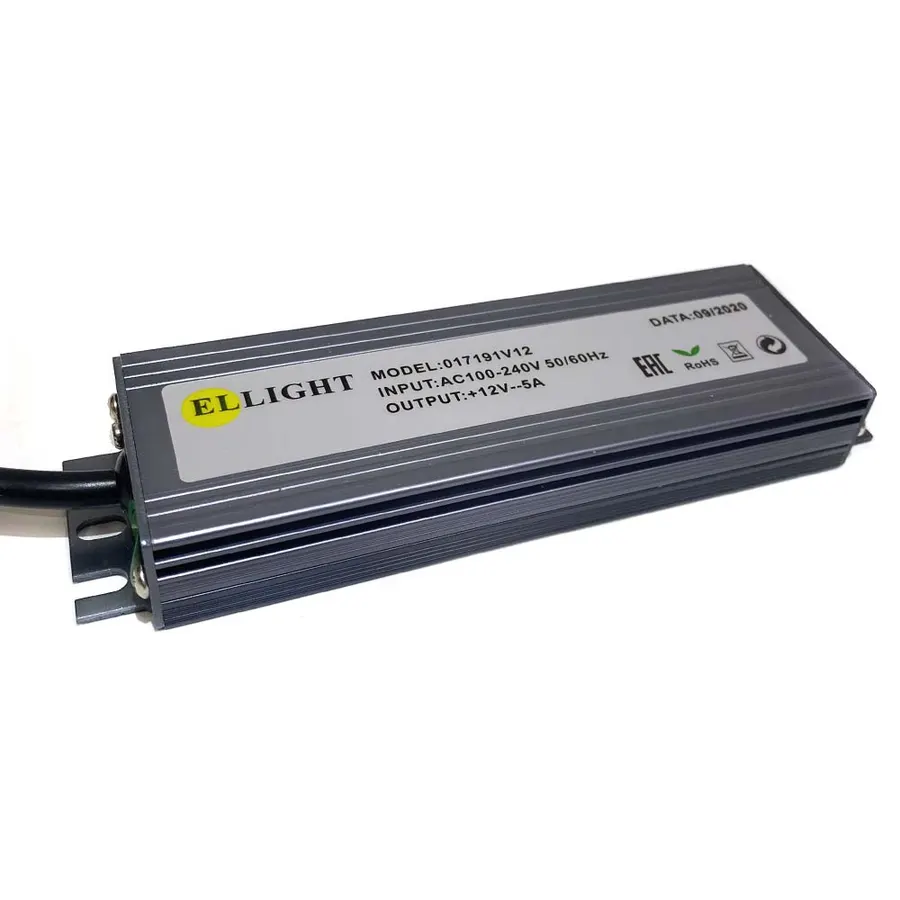 Ellight 12V սնուցման բլոկ 60W 5A հերմետիկ