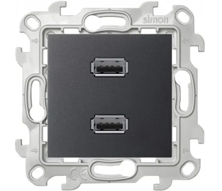 Simon24 լիցքավորիչ 2 տեղ գրաֆիտ 2хUSB 2.0A (1/1)