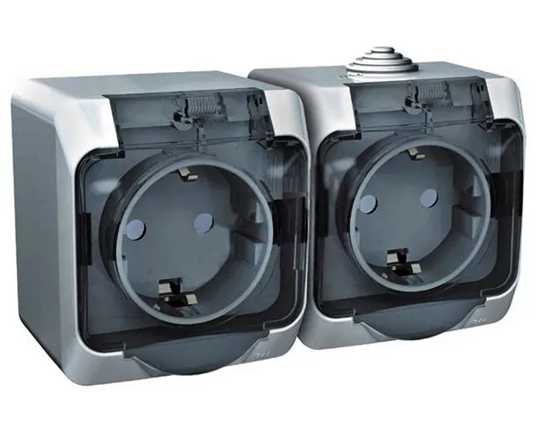 Schneider Etyud IP44 Արտաքին Տեղադրման Վարդակ Հողանցումով 2 Տեղ