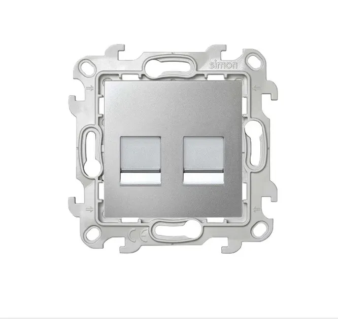 Simon24 վարդակ համակարգչի 2 տեղ 2хRJ45кат.5е ալյումին (1/10)