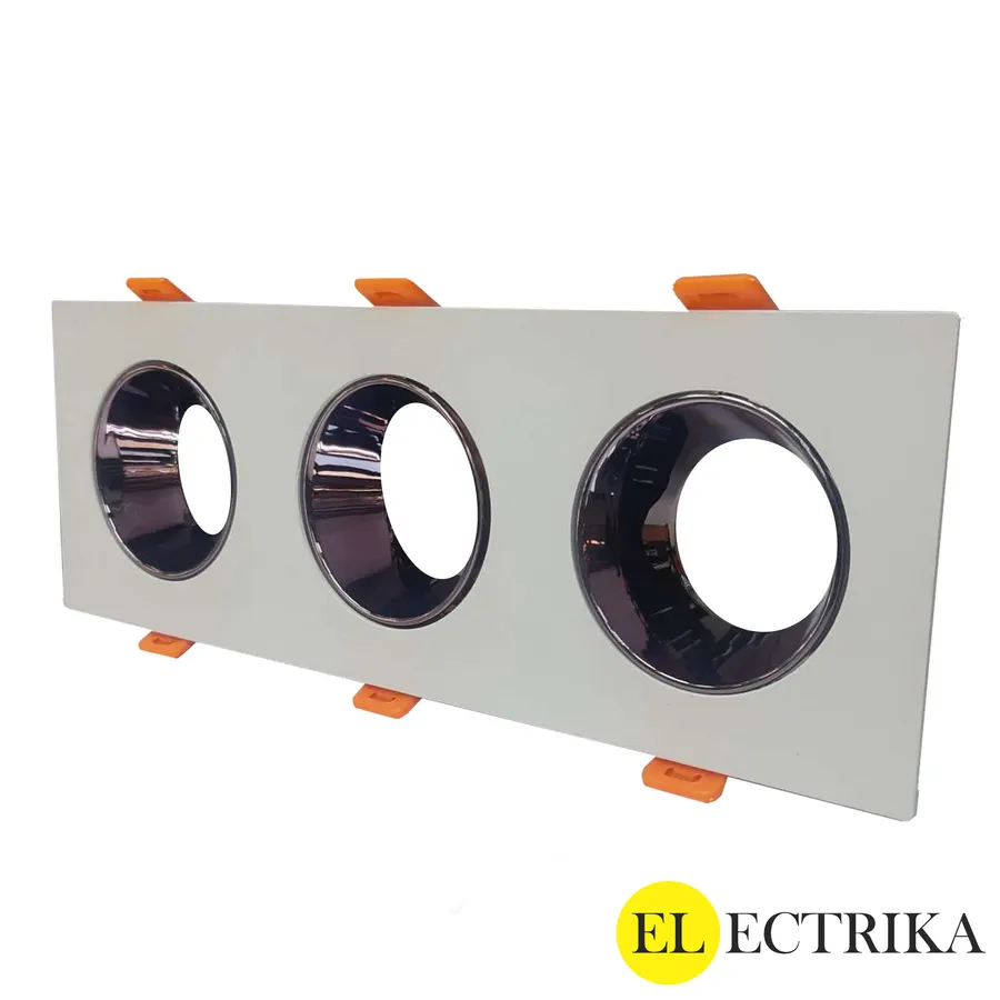 Electrica ներկառուցվող շրջանակ R սպիտակ/սև 3 տեղ ուղղանկյուն