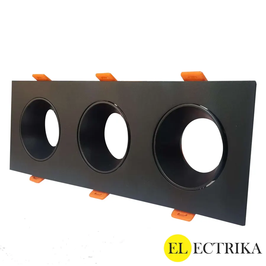 Electrica ներկառուցվող շրջանակ R սև 3 տեղ ուղղանկյուն