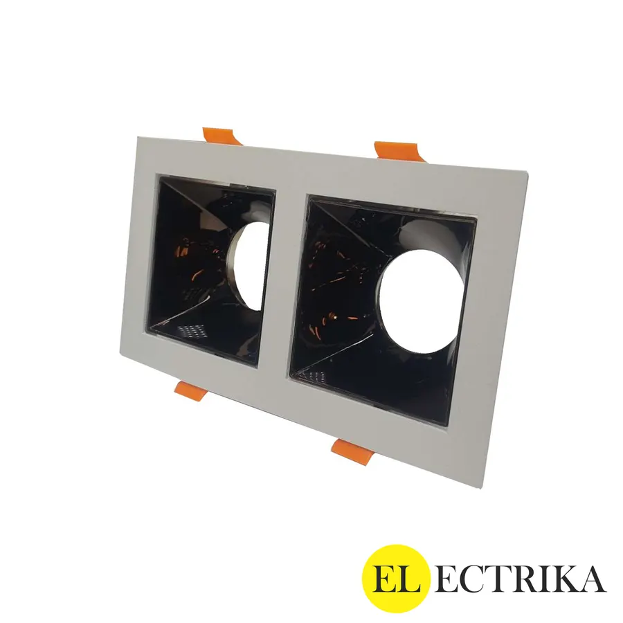 Electrica ներկառուցվող շրջանակ S սպիտակ/սև 2 տեղ ուղղանկյուն