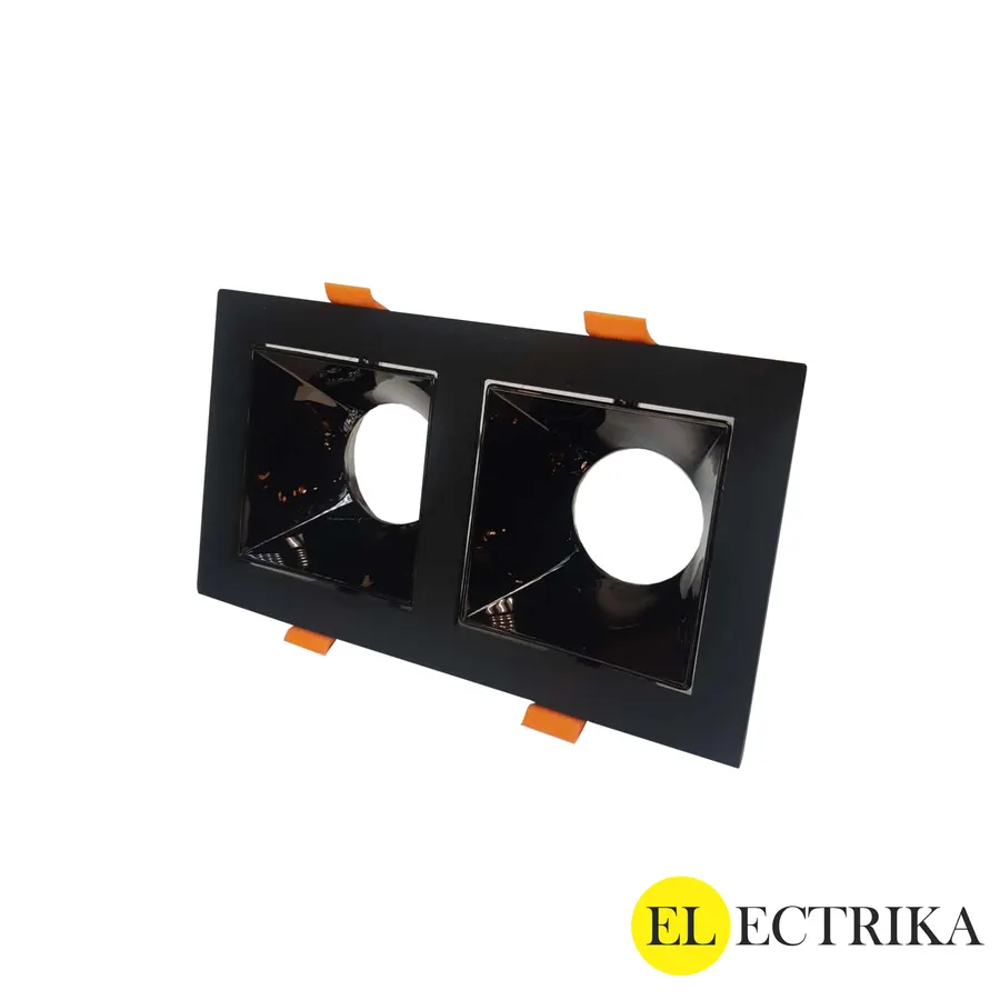 Electrica ներկառուցվող շրջանակ S սև 2 տեղ ուղղանկյուն
