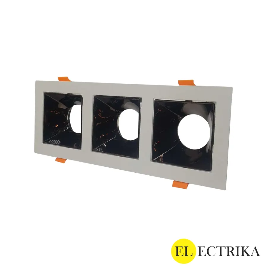 Electrica ներկառուցվող շրջանակ S սպիտակ/սև 3 տեղ ուղղանկյուն