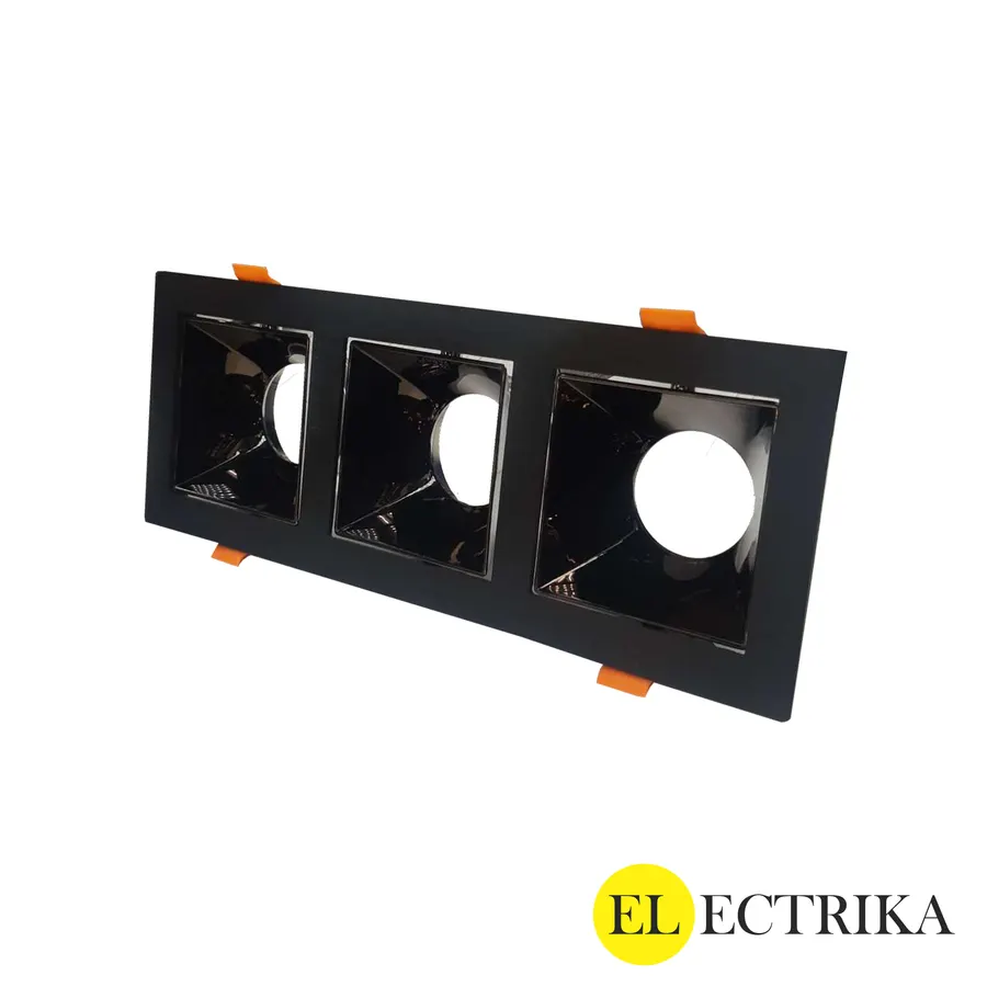 Electrica ներկառուցվող շրջանակ S սև 3 տեղ ուղղանկյուն