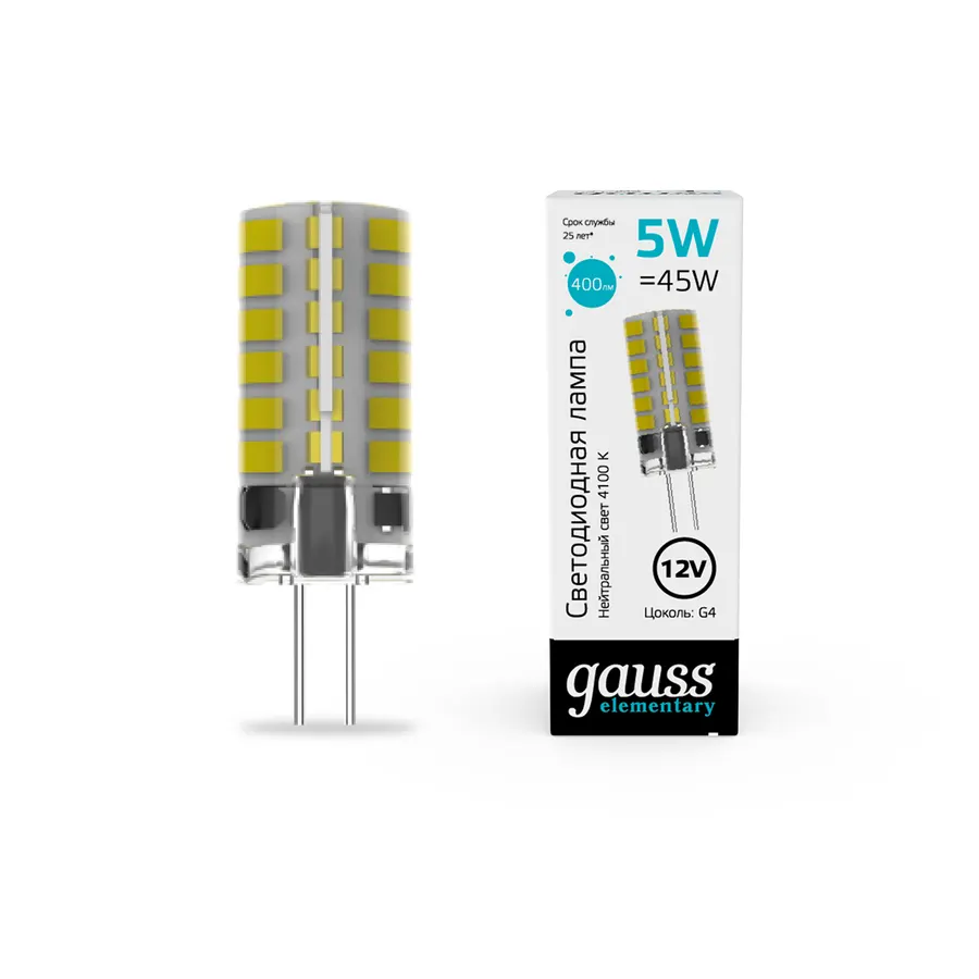 Gauss լամպ G4 Elementary 12V 5W 4100K 400Lm