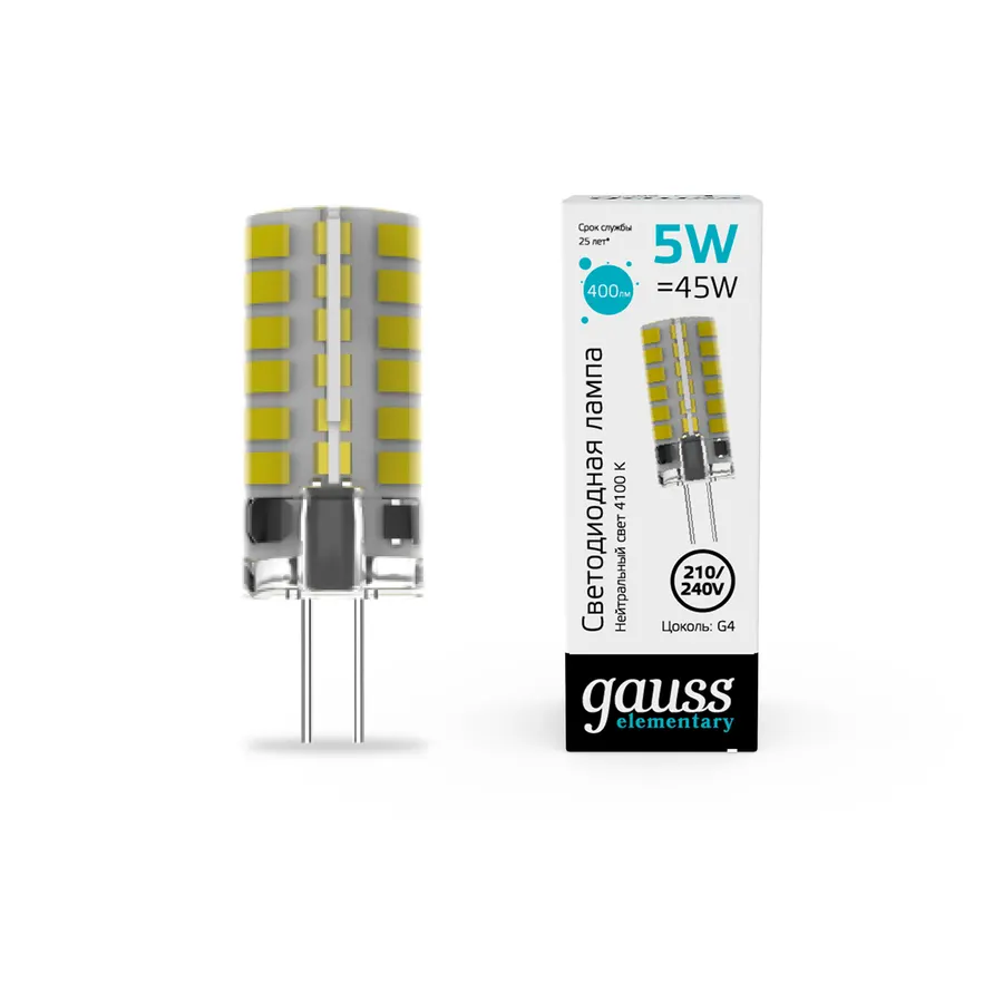 Gauss լամպ G4 Elementary 5W 4100K 400Lm
