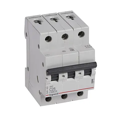 Legrand RX3 ավտոմատ անջատիչ 3P C25A 4,5ka 1/4/24