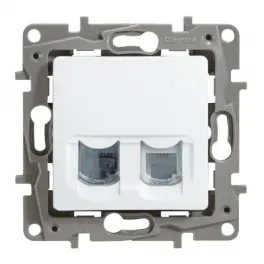 Legrand Niloe/Etika հեռախոս + համակարգիչ(UTP 5) RJ11+RJ45 սպիտակ