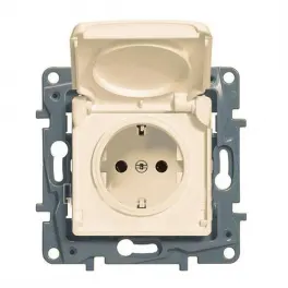 Legrand Niloe/Etika վարդակ հողանցումով կափարիչով փղոսկր
