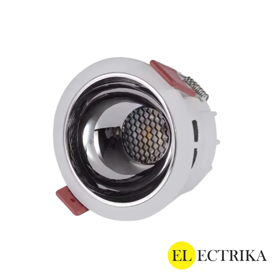Electrica (CR85) լուսատու ներկառուցվող 7W 4000K կլոր սպիտակ / արծաթ