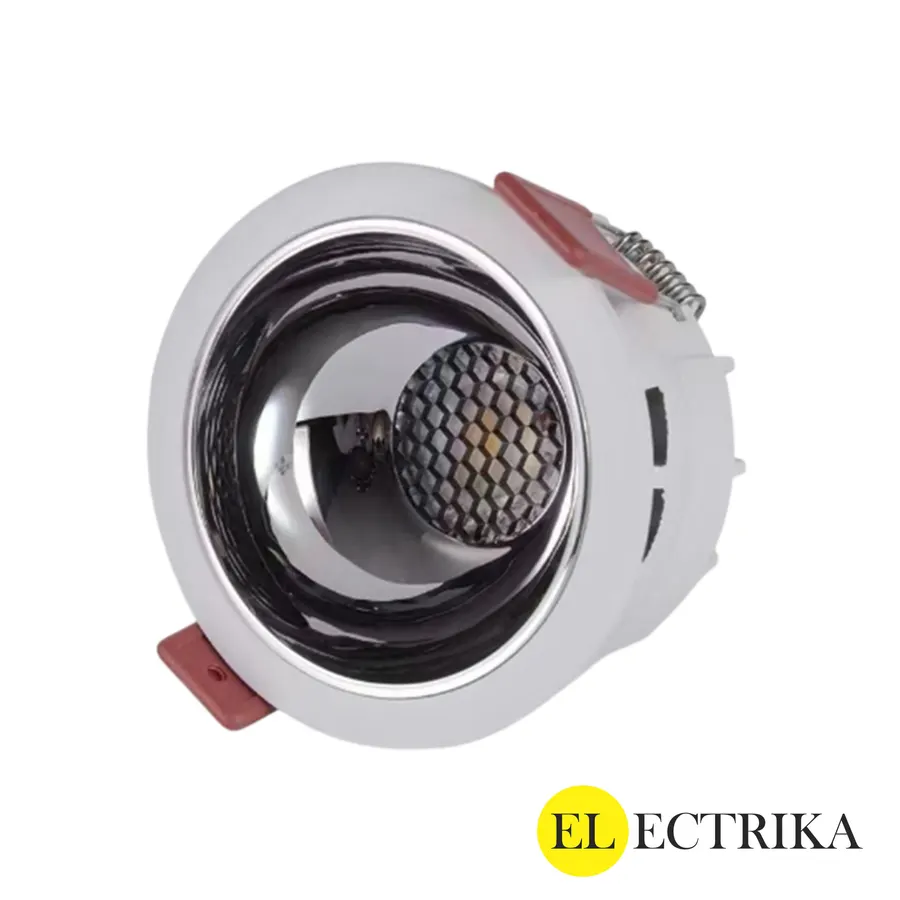 Electrica (CR100) լուսատու ներկառուցվող 12W 4000K կլոր սպիտակ / արծաթ