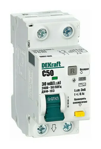 Dekraft Դիֆ 50A ДИФ103-4.5кА-1N-050A-030-C
