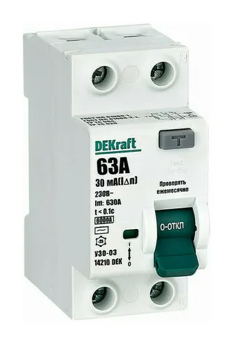 Dekraft Ուզո 63A УЗО03-6кА-2P-063А-030-AC