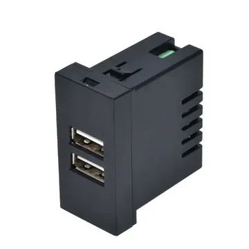Electrica USBA 2 տեղ 2.1A սև (20/200)