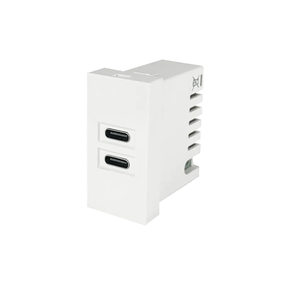 Electrica USB Type-C 2 տեղ 2.1A սպիտակ (20/200)