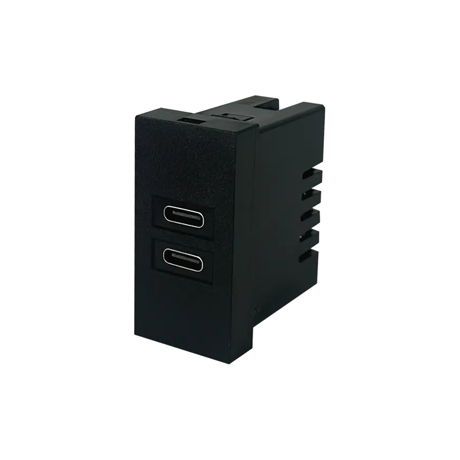 Electrica USB Type-C 2 տեղ 2.1A սև (20/200)