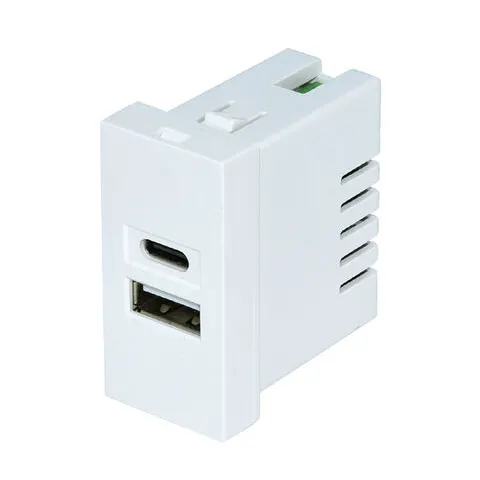 Electrica USBA+Type-C 2.1A սպիտակ (20/200)