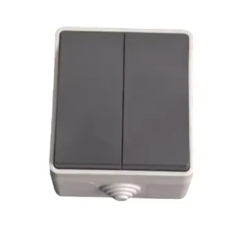 Ellight արտաքին անջատիչ 2 ստեղն 10A IP44 մոխրագույն/սև 1/200
