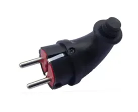 Ellight խրոց հողանցումով ռետինե թեք բռնակով 16A 230V IP44 սև 1/300