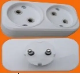 Ellight խրոց-վարդակ 2 տեղ 10A 250V սպիտակ 1/224