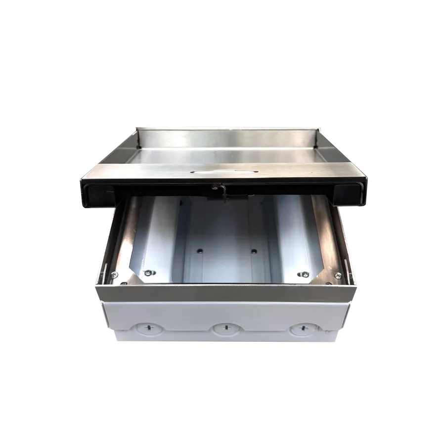 Electrica SOP-200 մետաղական վարդակների տուփ հատակի 12 մոդուլ արծաթագույն