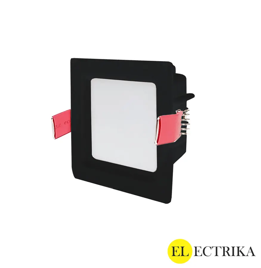 Electrica Lux լուսատու ներկառուցվող 15W 4000K քառակուսի սև 1/30