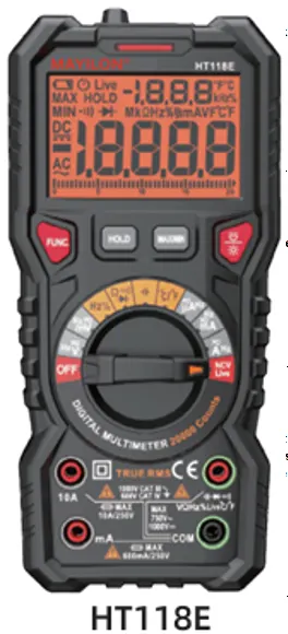 Electrica HT 118E մուլտիմետր տեստեր AC/DC 1000V / 10A